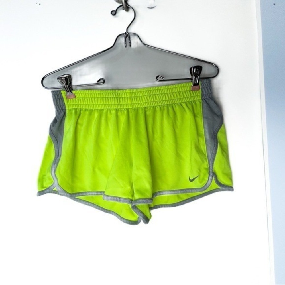 Nike Dri-fit Neon Yellow &‎ Gray Women's Running Shorts Medium
